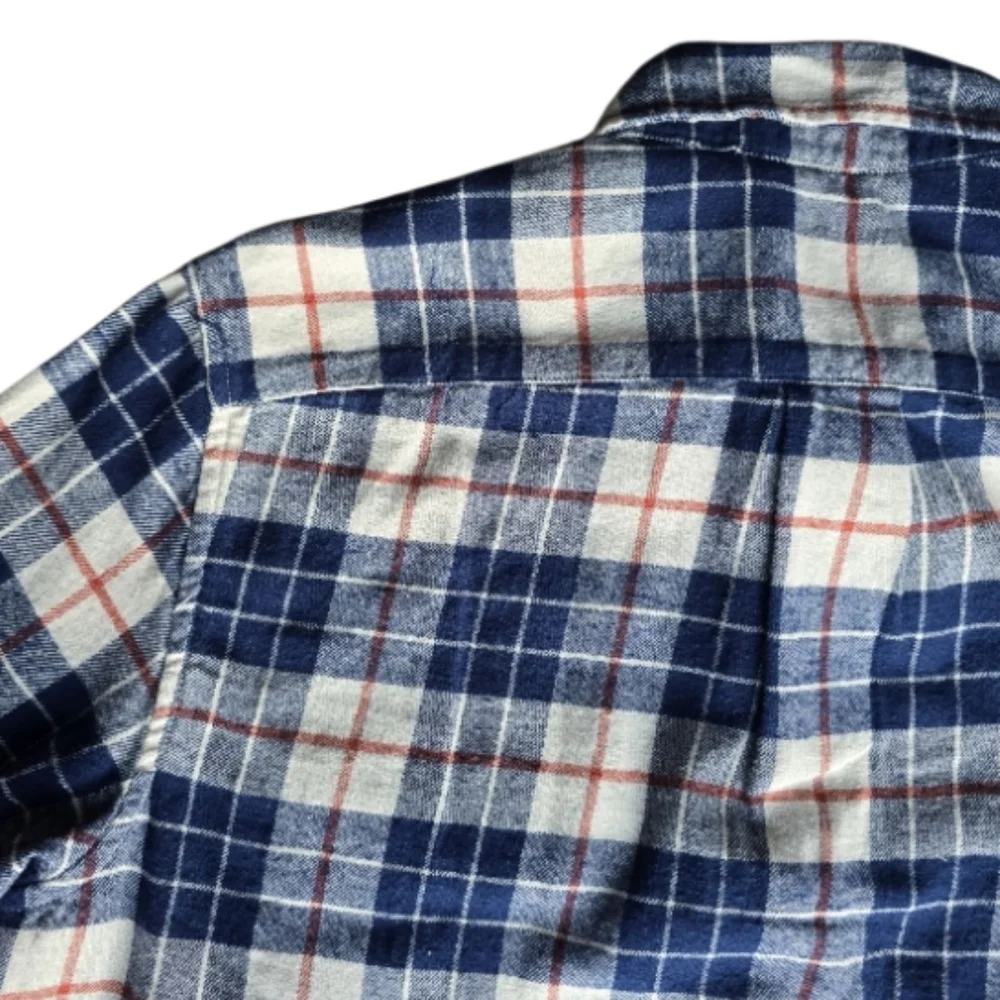 J.Crew Plaid Flannel In Blue/Red/Cream